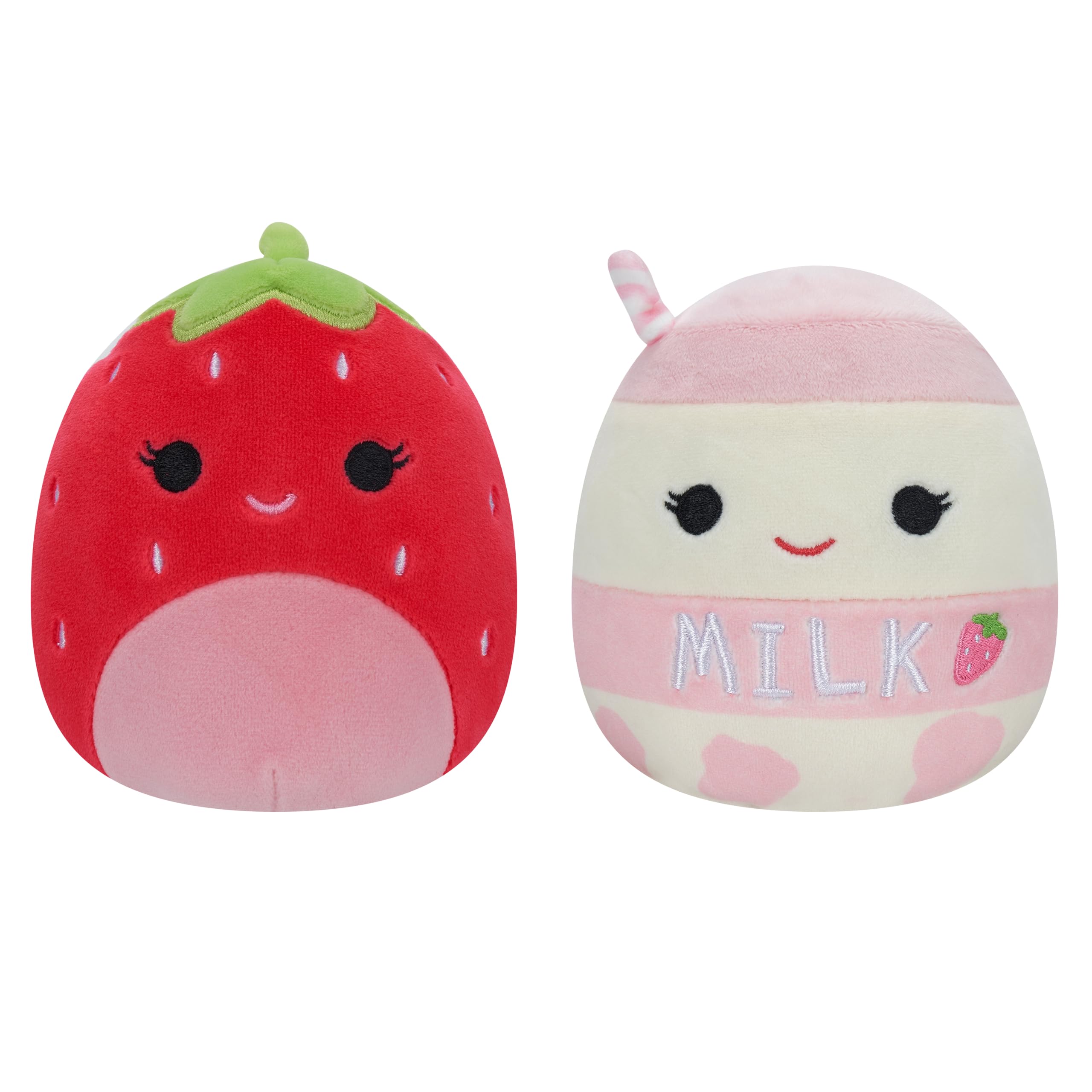 Jazwares Squishmallow Flip a Mallow, 13 cm, Scarlet the Strawberry & Amelie the Milkshake, Multi, Kid, Fruit
