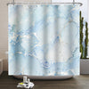 Kzzfqxb 183x183cm Shower Curtains with Plastic Hooks, Waterproof Occluded Light Blue Marble Texture White Silver Sandflow Waterflow Art Pattern for