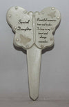 Daughter Diamante Memorial Butterfly Stake Garden Stone Plaque Grave Ornament pushes in ground