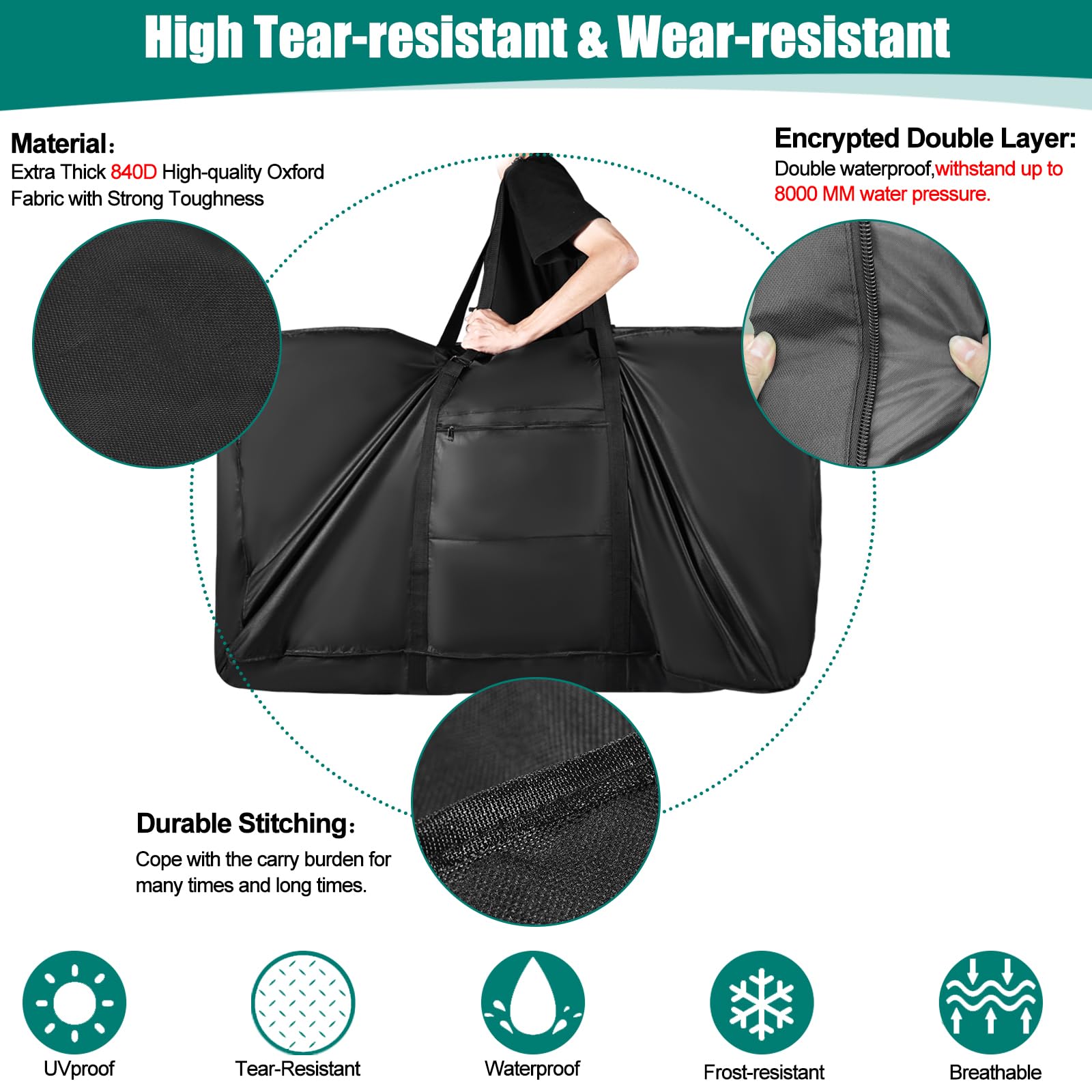 Bike Travel Bag for Airplane?Folding Bike Transport Bag for 26 inch to 29 inch Mountain Bicycle,Heavy Duty 840D MTB Road Bike Travel Bag with Strong