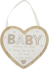 Love & Affection Baby Hanging Wooden Heart Plaque Cream For Home Decor & Gift | Wooden and Acrylic Plaques For Home and Office |...