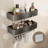 Voldra Shower Caddy No Drilling, Adhesive Bathroom Shelves Shower Storage Wall Mounted Stick On Bathroom Caddy Shower Organiser Rack With 8 Removable