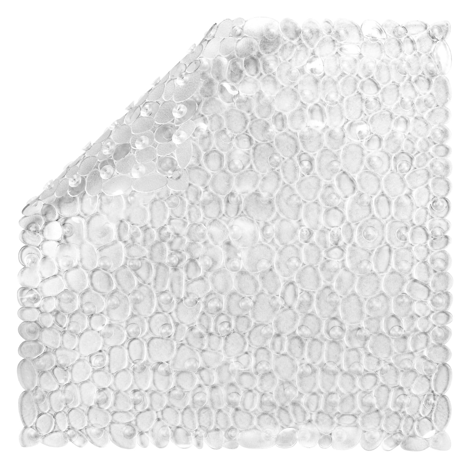 DOPROP Anti Slip Square Shower Mats Tray Non Slip Anti Mould Bath Mats Pads for Bathroom Showers Bathtub Tubs with Suction Cups and Drain Holes
