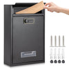 Post Boxes Wall Mounted Waterproof, Lockable Letter Lostal Boxes Steel Mail Box with with Combination Lock, 32 x 21.5 x 8.5 cm Lockable Letter Boxes