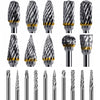 20 PCS Carbide Die Grinder Bits for Dremel Rotary Tool Accessories, Heatigo 1/8" Shank Double Cut Tungsten Steel Rotary Burr Set, Carving Tools for