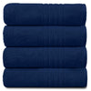 GC GAVENO CAVAILIA Luxury Pack Of 4 Bath Sheets, 100% Egyptian Cotton Towels, 450 GSM Quick Dry Towel, Navy, 80X140