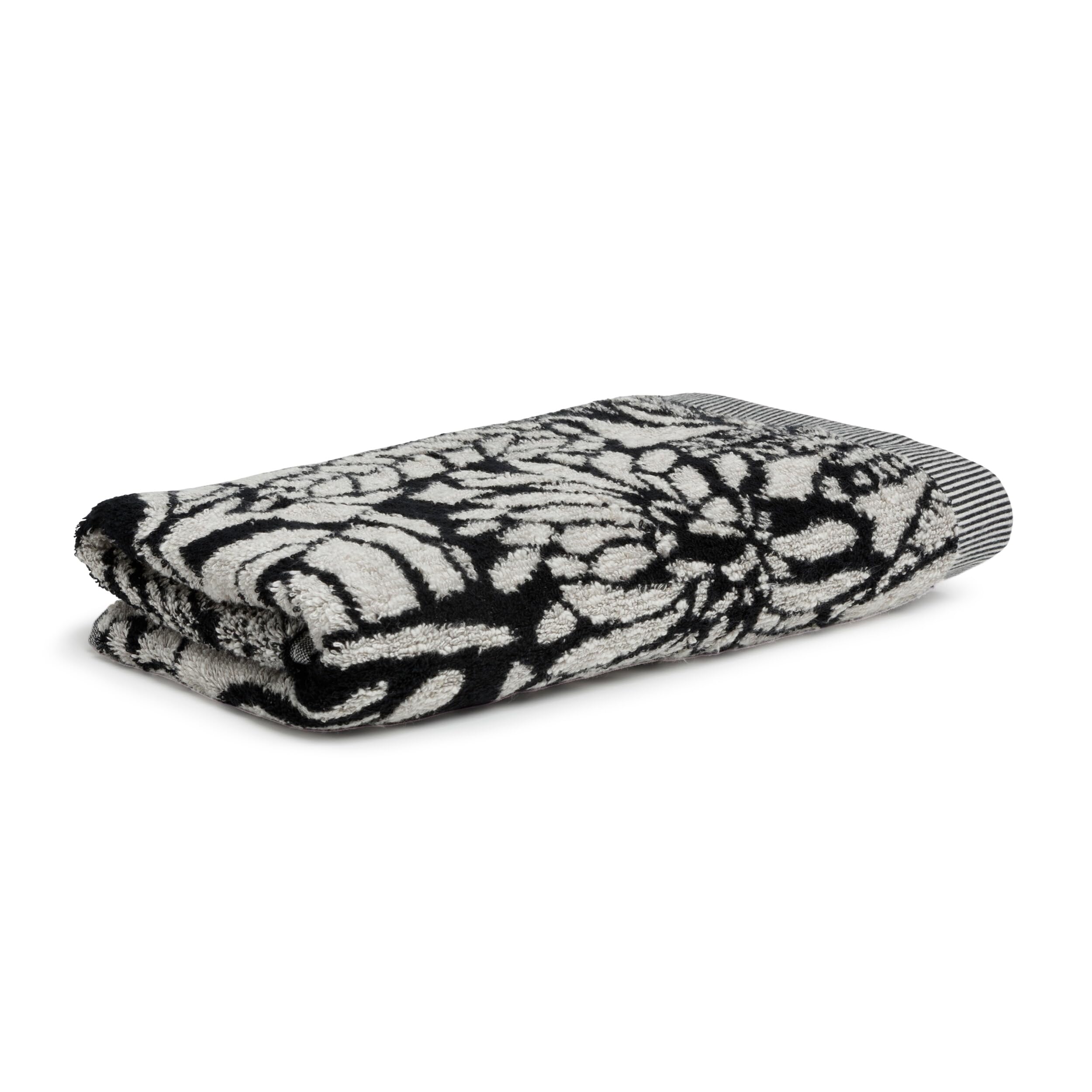 M?ve Brooklyn Botanic Bath Towel 80 x 150 cm 85% Cotton / 10% Viscose / 5% Linen Natural/Black