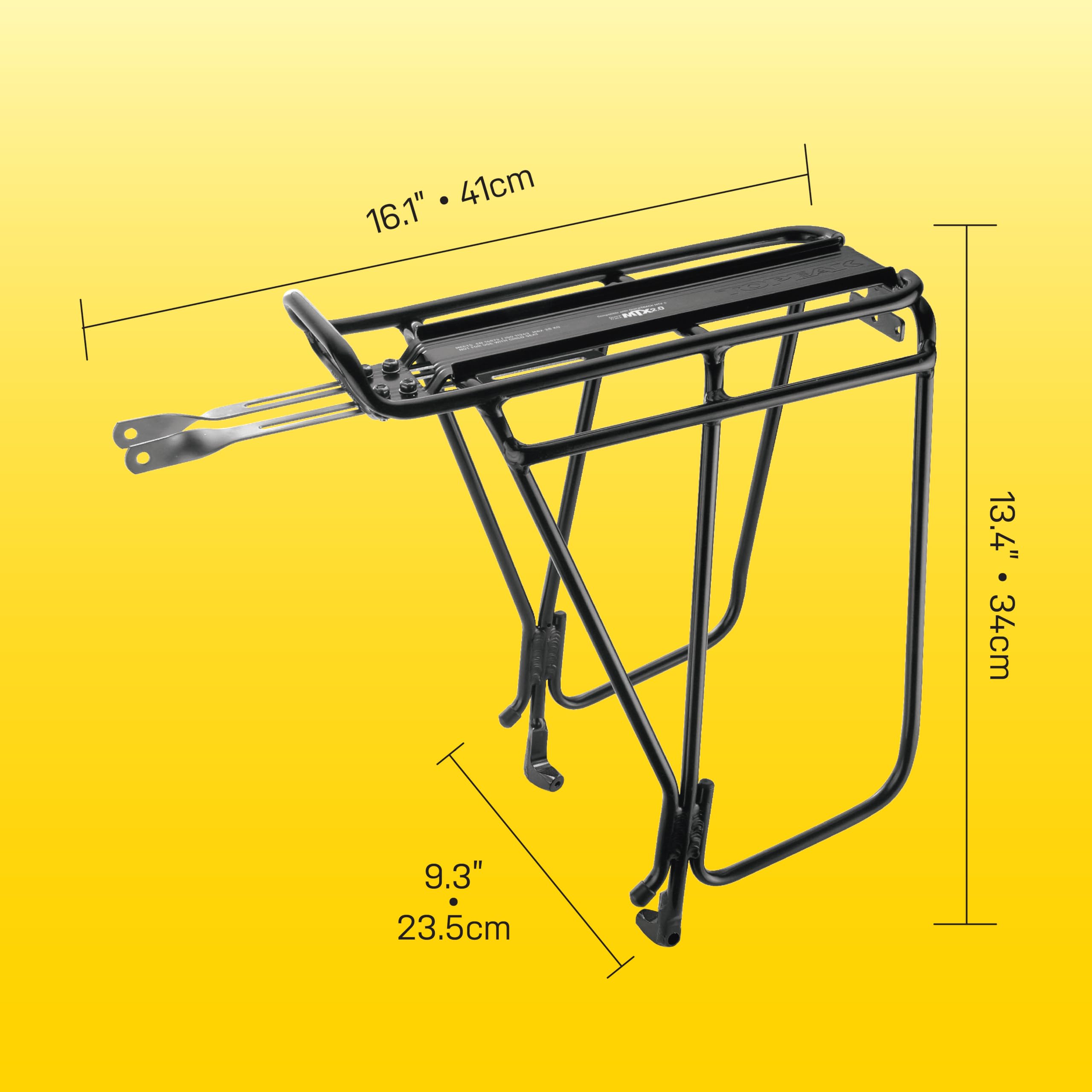 Topeak Super Tourist DX Rear Rack for 26" / 27.5" / 29" Wheel Bikes, Disc Brake Compatible, Black