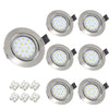 Wondlumi 6X 5W Recessed Ceiling Lights Ultra Slim Spotlight LED Downlights for Ceiling Brushed Chrome Down Light Cool White 240V, Cutout 65-80mm