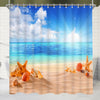 Lerores Shower Curtain, 120 x 200 cm, Sea Blue, Weighted Hem, Anti-Mould Textile, Water-Repellent, Washable Polyester Bath Curtains with 8 Eyelets and