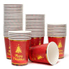 PARTY GO Christmas Paper Cups 60PCS Christmas Cups Disposable 9oz Red Tree Pattern, for Hot and Cold Beverages, Ideal for Xmas Parties