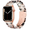 Vamyzji Compatible with Apple Watch Straps 42mm(Series 11 10)41mm 40mm 38mm, Light Resin Tortoise Waterproof Sport iWatch Strap with Stainless Steel