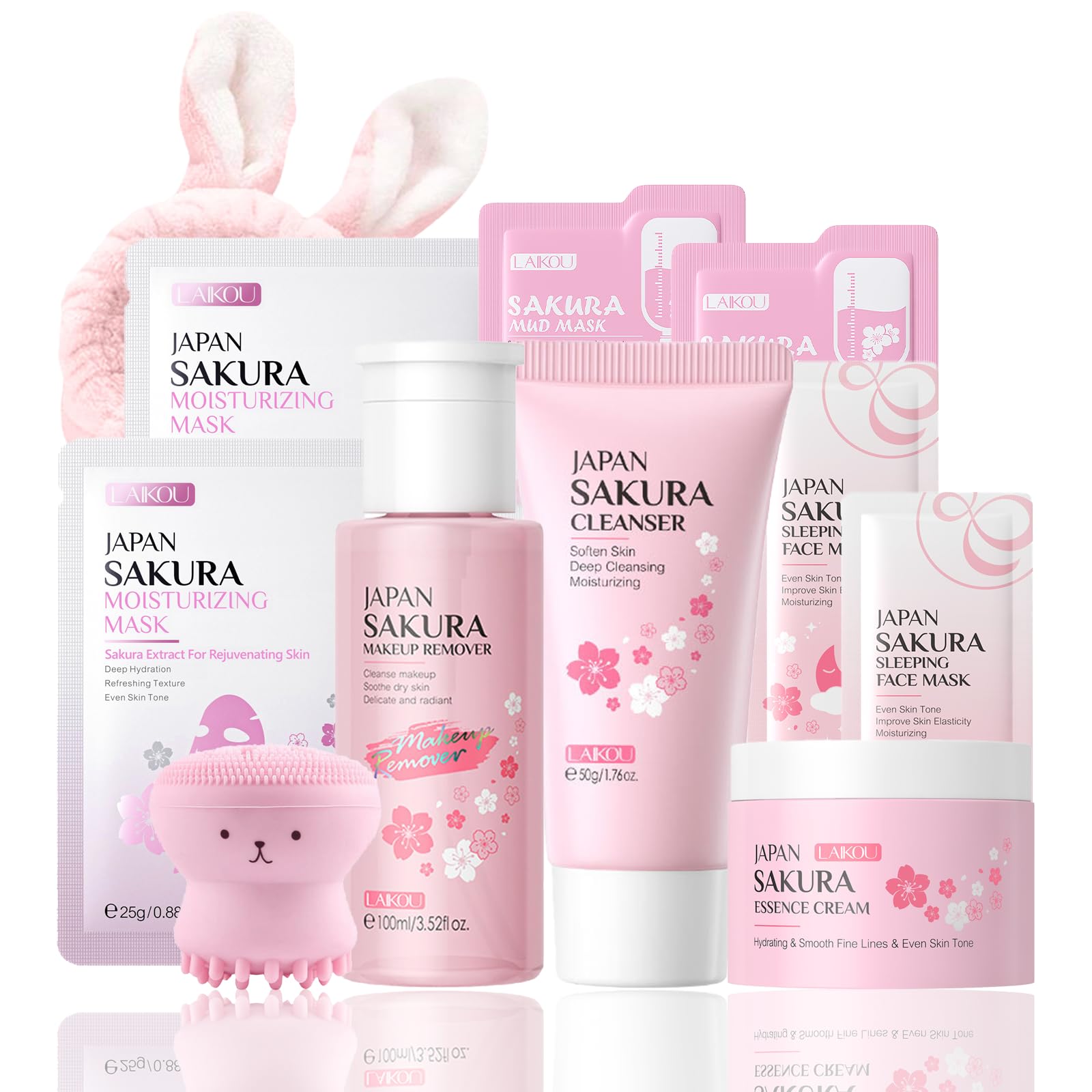 Sakura Facial Kit - 11PCS Skincare Set - Gifts for Teenage Girls - Teenage Girls Gifts - Skin Care Sets & Kits - Mothers Day Gift Set - Skin Care Set