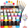 Nicpro 18 Colors Stained Glass Paint Set, 1oz / 30ml Waterproof Acrylic Enamel & Ceramic Glass Painting Kit for Arts on Transparent Wine Glasses Jars