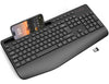 Wireless Keyboard with Wrist Rest, Full-size Ergonomic Keyboards with Phone Holder, Sleep Mode, 18 Multimedia Keys, Numeric Keypad, Silent 2.4GHz