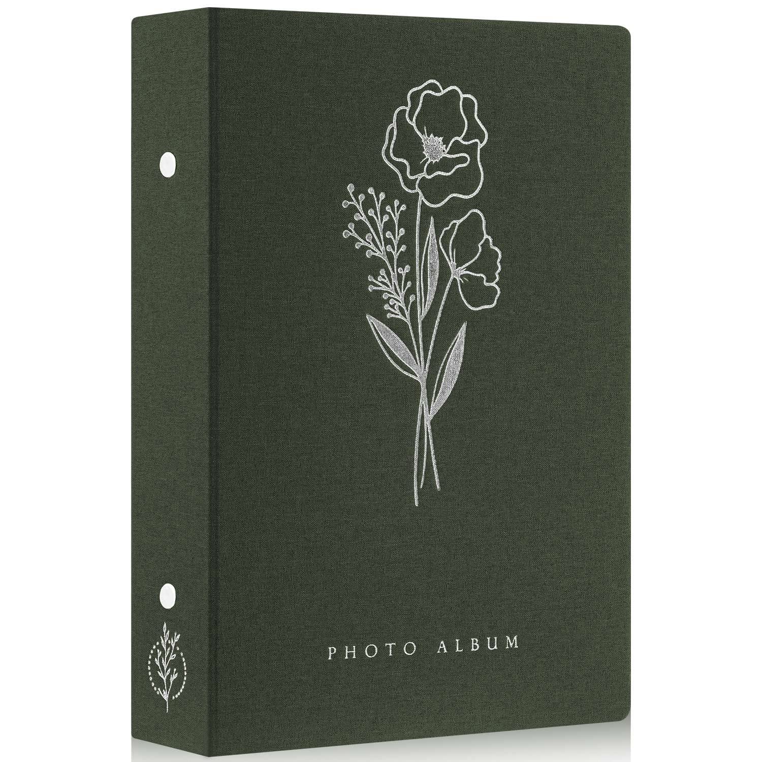 Lanpn Photo Album 6x4 Slip in, Linen 300 Pockets Photo Book Holds Landscape Only 10x15cm Picture Green