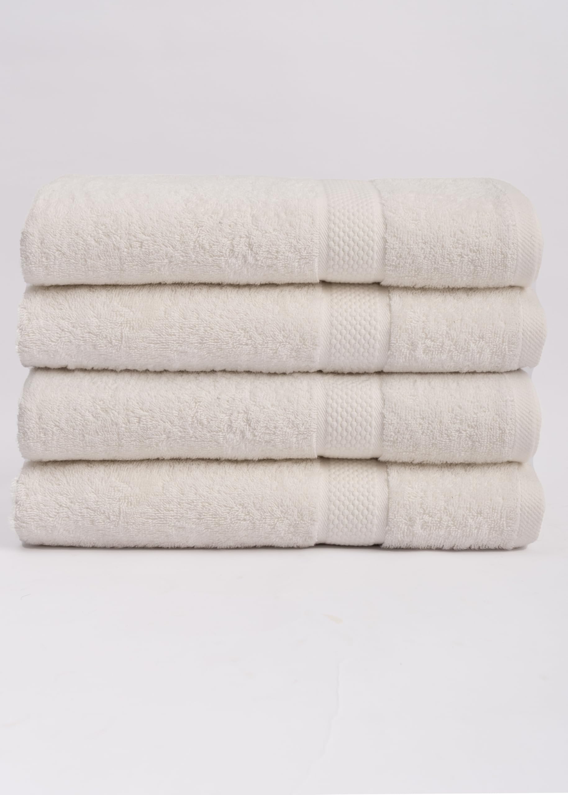 Maple Threads Super Absorbent Bath Towels, 4 Pack, 70x140 cm, 100% Cotton, 450 GSM (White)