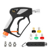 PWACCS Pressure Washer Gun with Swivel, Short Power Washer Gun with 3/8? Quick Connector, M22 14mm /15mm Fitting, 5 Pressure Washer Nozzle Tips with