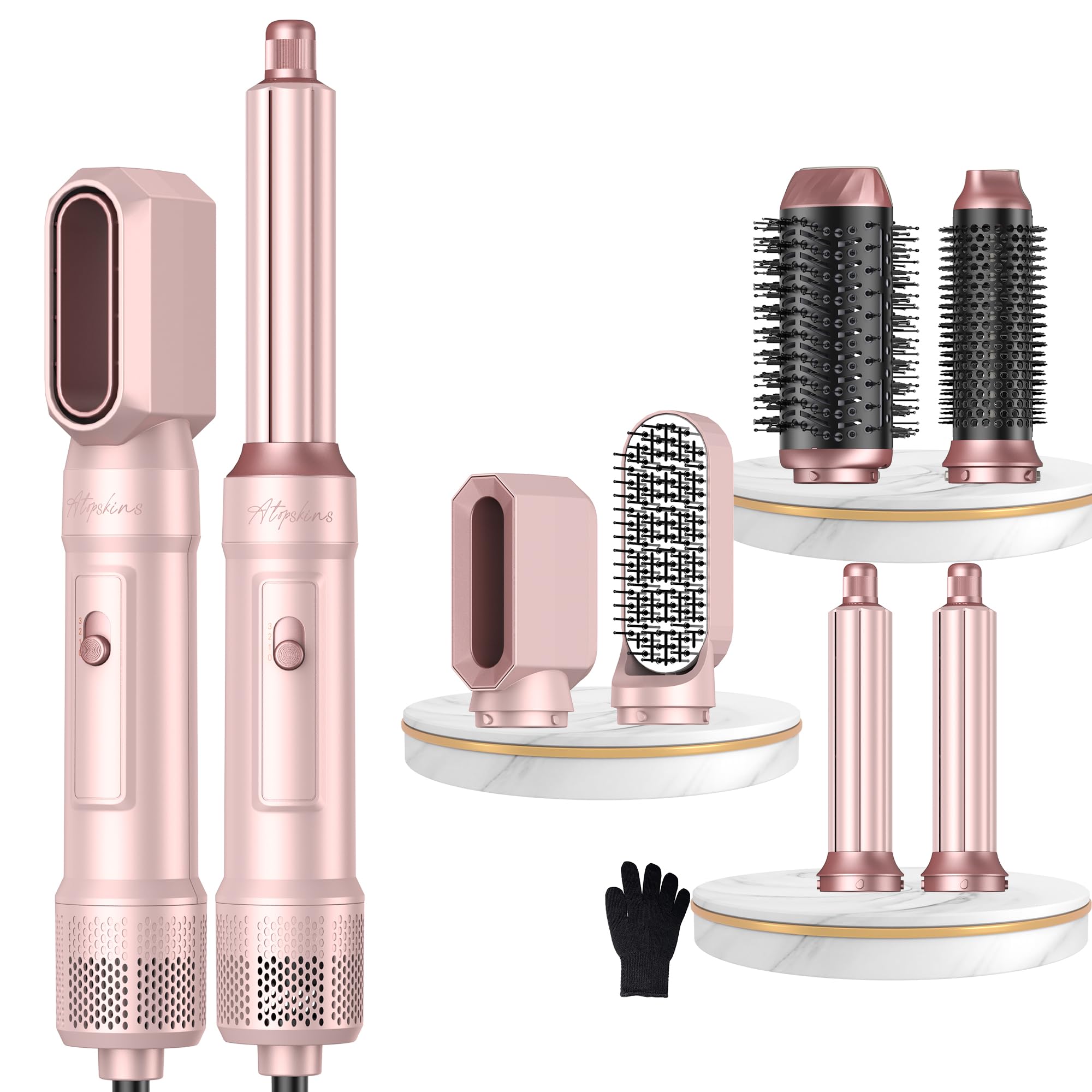 Pro Air Styler 6 in 1 Hair Styler Set,Magic Styler New Upgrade 60000rpm Hair Dryer Brush, L&R Airflow Hair Curler,Curl, Straighten, Wavy, Smooth,
