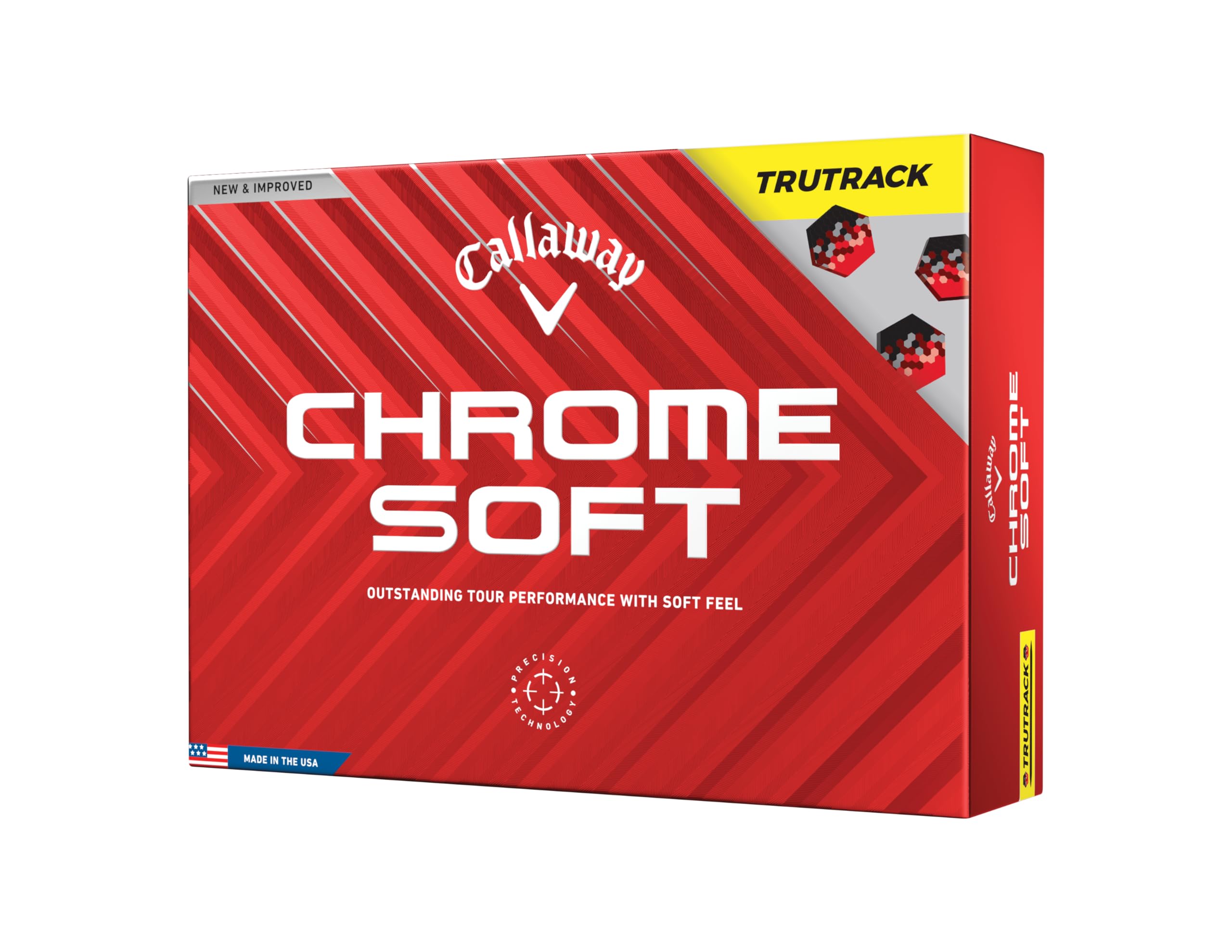 Callaway Golf Chrome Soft Premium Tour Golf Ball 2024 Yellow True Track