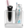 Toothbrush Holders with Drain Tray, 2 Slots Hanging Toothbrush and Toothpaste Holder Organizer Bathroom Caddy Countertop for Toothpaste, Razors,