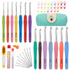 53 Pack Crochet Hooks Set, 14 Sizes Crotchets Hooks, Crochet Kits for Beginners Adults, Knitting Kit with Aluminum Crochet Needles, Crochet Hook Case