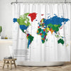 ASDCXZ World Map Shower Curtain 180x180 cm, Modern Simplicity Colorful World Map White Bath Washable Shower Curtains Polyester Textile Waterproof Bath