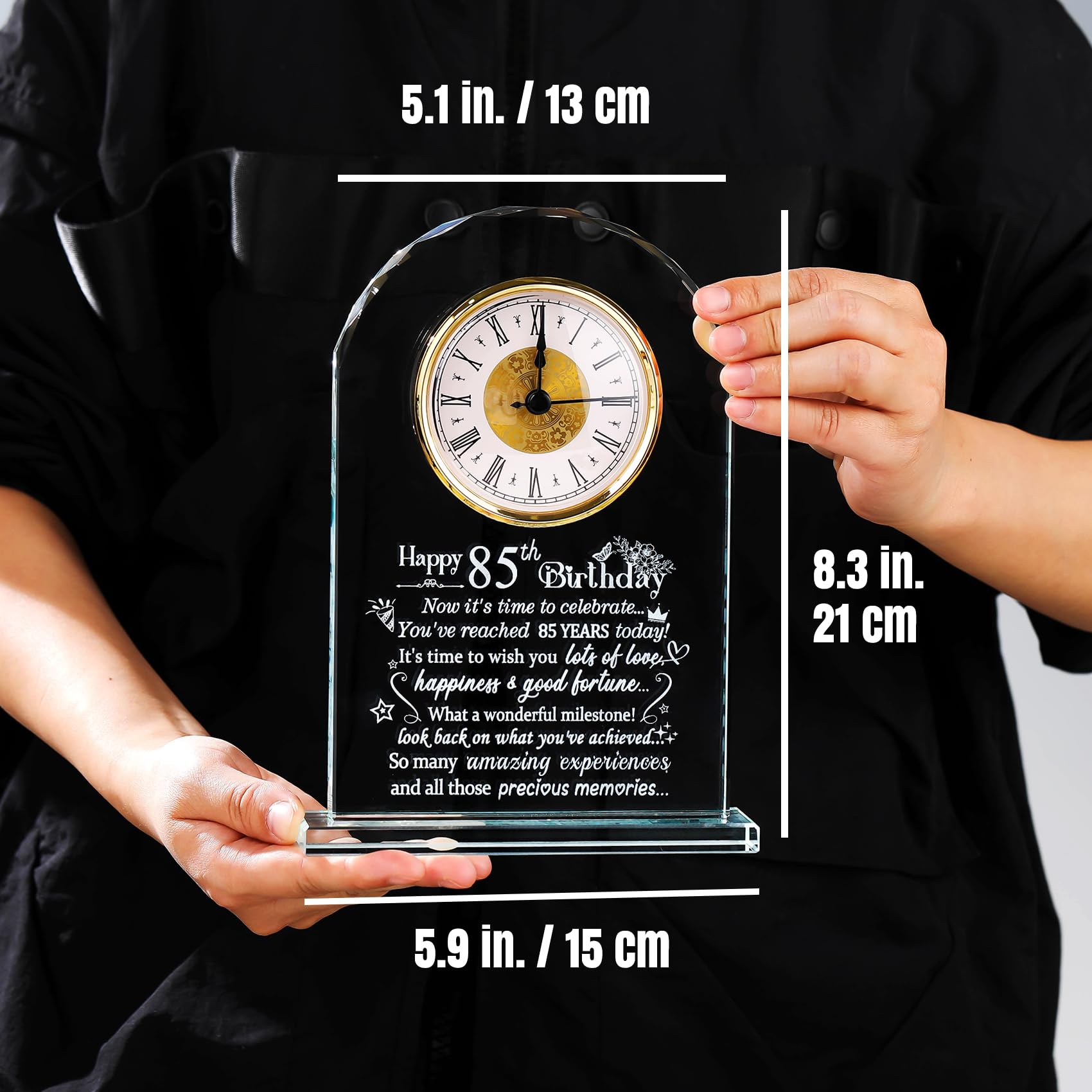 Ornalrist 85th Birthday Quartz Clock Gifts for Women Men, Happy 85th Birthday Presents Blessing for Friends Mum Her Turning 85 Years Old