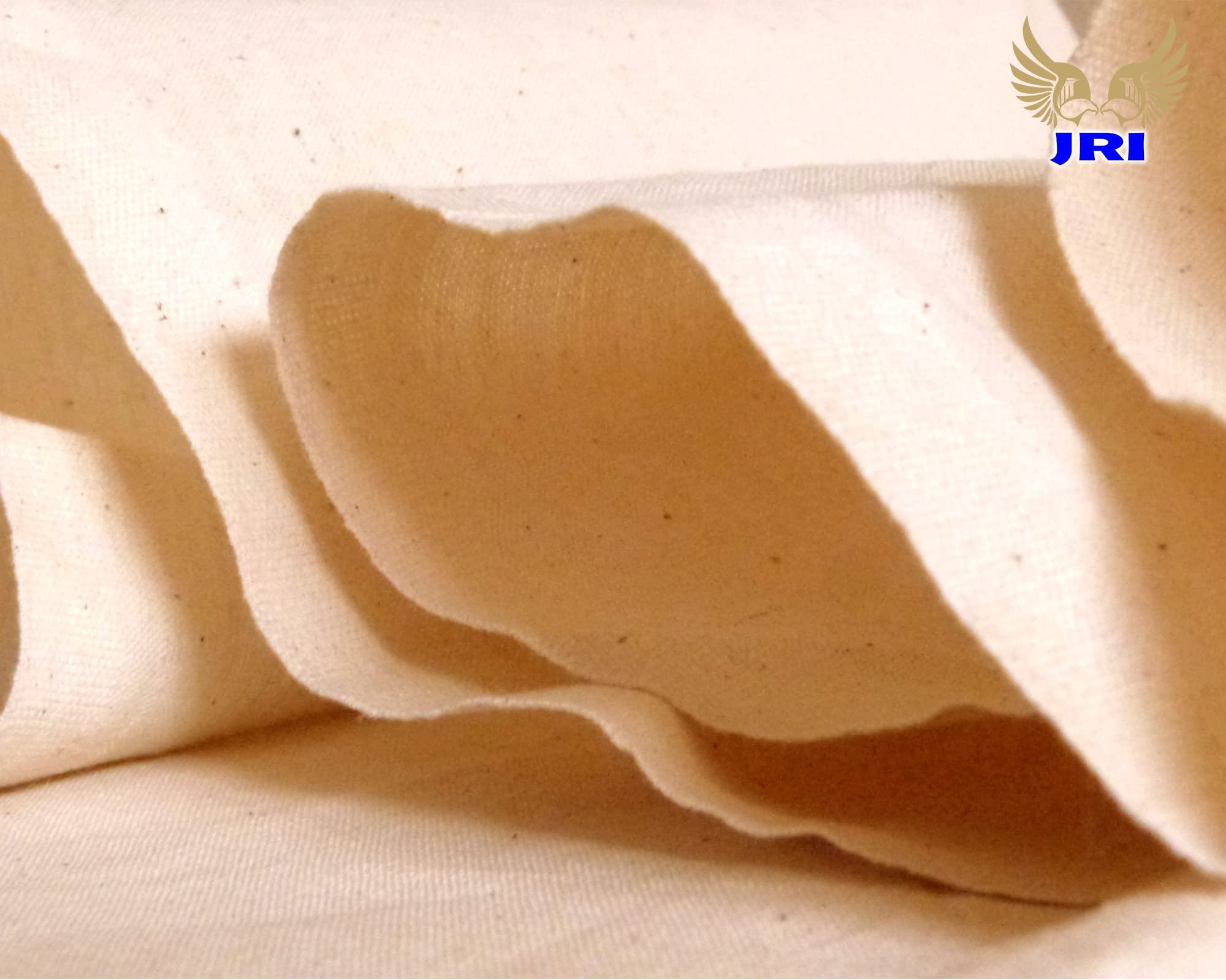 Calico Fabric 63 Inch (160cm) Extra Wide  100% Unbleached Natural Cotton, Medium Weight, Premium Quality by JRI (10 Meter)