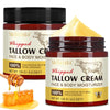 Beef Tallow Skin Care, 100% Grass Fed Beef Tallow Moisturiser for Face Body, Organic Tallow and Honey Balm, Unscented Natural Tallow Face Cream for