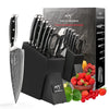 NANFANG BROTHERS Damascus Kitchen Knife Set with Block, VG10 Steel Core with HRC 60 ? 2 Hardness, Cooking Shears