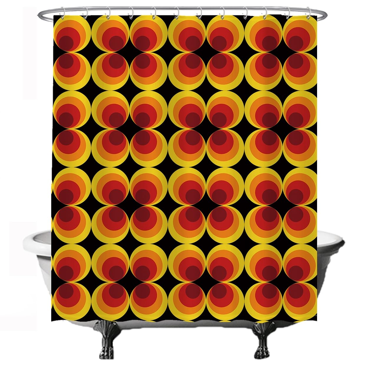 Ulticool - Shower Curtain ? Retro Vintage Flowers Antique Flowers ? 180 x 200 cm ? Bathroom Curtain ? Washable ? Anti-Mildew ? with 12 White Rings ?