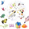 3D Pen Printing Drawing Book, Reusable Colorful 50 Patterns Thick Paper Template with a Clear Plate - 3D Graffiti Stencils Book for Kids, Children's