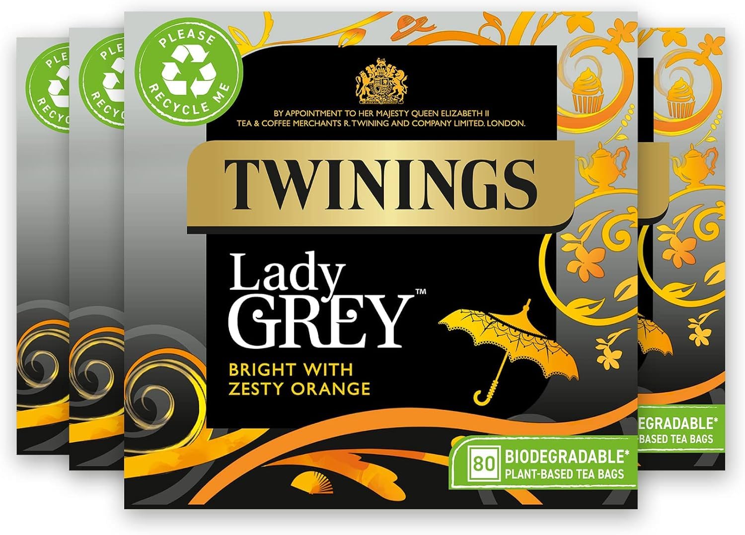 Twinings Lady Grey 320 Tea bags (Multipack of 4 x 80 Tea bags)