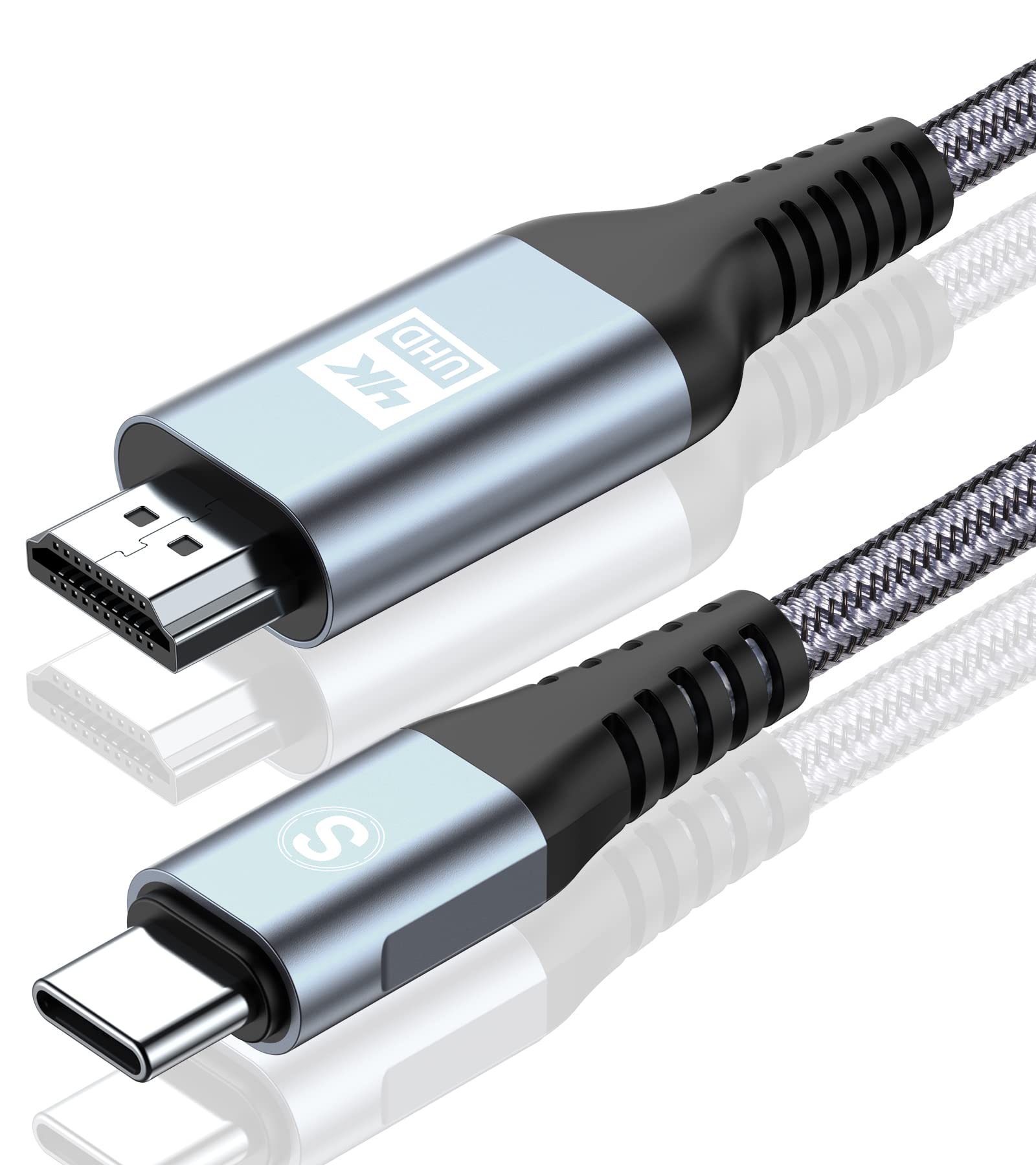 SWECENT 4K USB C to HDMI Cable 5M,USB Type C to HDMI Cable [Thunderbolt 3/4 Compatible] for MacBook iPad Pro/Air iMac,iPhone 16 15 Plus,Samsung S25 to