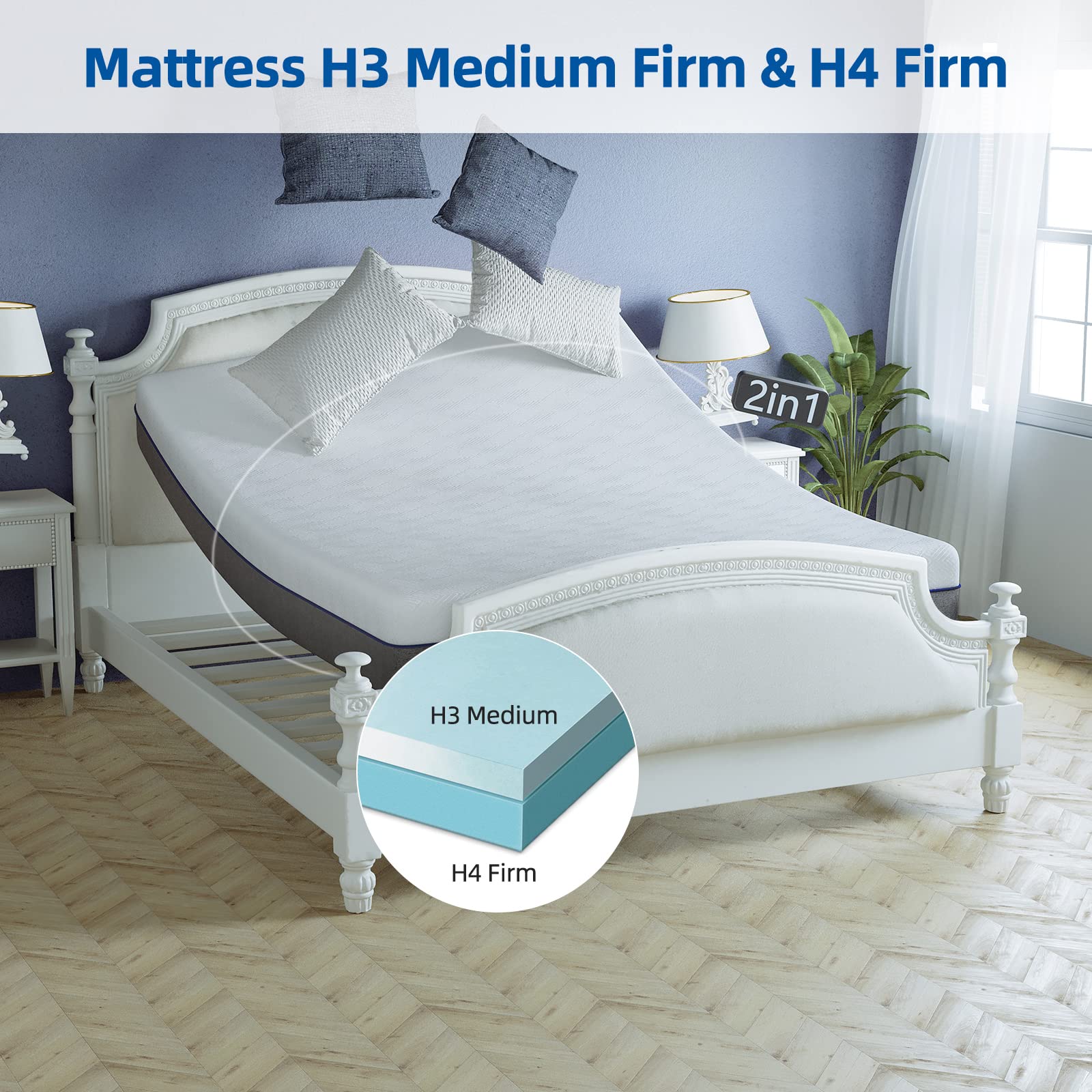 wowttrelax Single Memory Foam Mattress 3ft, 7 Inch Medium Firm Feel for Back Pain Relief, with Breathable Washable Cover, 2 Layer for More Supportive,