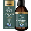 Pure World Organic Black Seed Oil 100ML High Strength Thymoquinone Cold & Freshly Pressed 100% Pure Virgin Nigella Sativa. Glass Bottle Kalonji