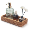 Rattan Bathroom Vanity Trays Toilet Tank Baskets Long Narrow Hand Towel Storage Basket for Storage, Decorative (Natural 10.2 x 4.9 x 1.6 inch)