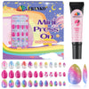72 Pieces Press on Nails Girls, EBANKU 3 Pack Children False Nail Full Cover Short Acrylic Nails for Girls Kids Nail Art Decoration With Nail Glue
