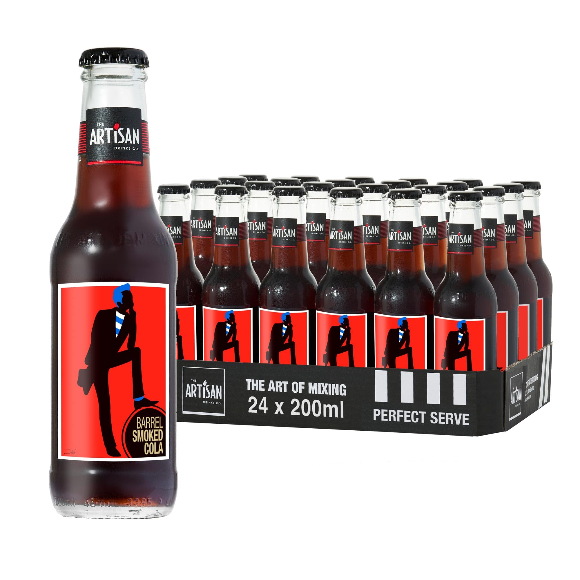 Barrel Smoked Cola by The Artisan Drinks Company - 200mlx24 Cola Bottles - Natural Ingredients - Classic Cola Taste with Cinnamon, Smoked Oakwood,