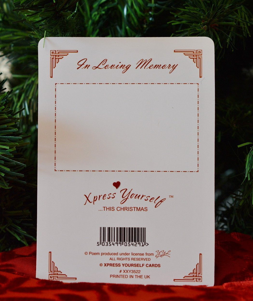 Graveside Memorial Christmas Card & Holder -Missing My Dear Wife - 3522
