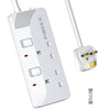 PIBEEX Extension Lead 2 Way Plug Sockets with Individual Switches Wall Mountable Power Strip with 5 Meter Long Extension Cable 13A Fused UK Plug 3250W