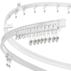 3m Curtain Track, Flexible Bendable Curtain Rail for Bay Windows, Plastic Heavy Duty Curtain Track and Fittings Ceiling Wall Mount, White 10Ft Ceiling