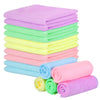 Hestya 50 Pcs Microfiber Face Cloths Fast Drying Face Wash Cloth Reusable Facial Cleansing Cloths for Adult Spa Sport Beauty (Light Color,25 x 25 cm)