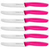 Ruffulon Tomato Knife Set of 6,Serrated Kitchen Knives,Sharp Blade Classic Utility Knife,Stainless Steel Wavy Edge Tomato Knives&Table