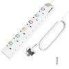 10M Extension Lead with Individual Switches and Indicator Lights, 6 Way Multi Plug Power Strip 10 Meter Long Extension Cord UK Plug 13A 3250W for Home