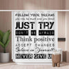 Woutay Shower Curtain Mould Proof Resistant Inspirational Motivational Quotes Just Try,Water Repellant Fabric,Polyester,with 12 Plastic Hooks,Size
