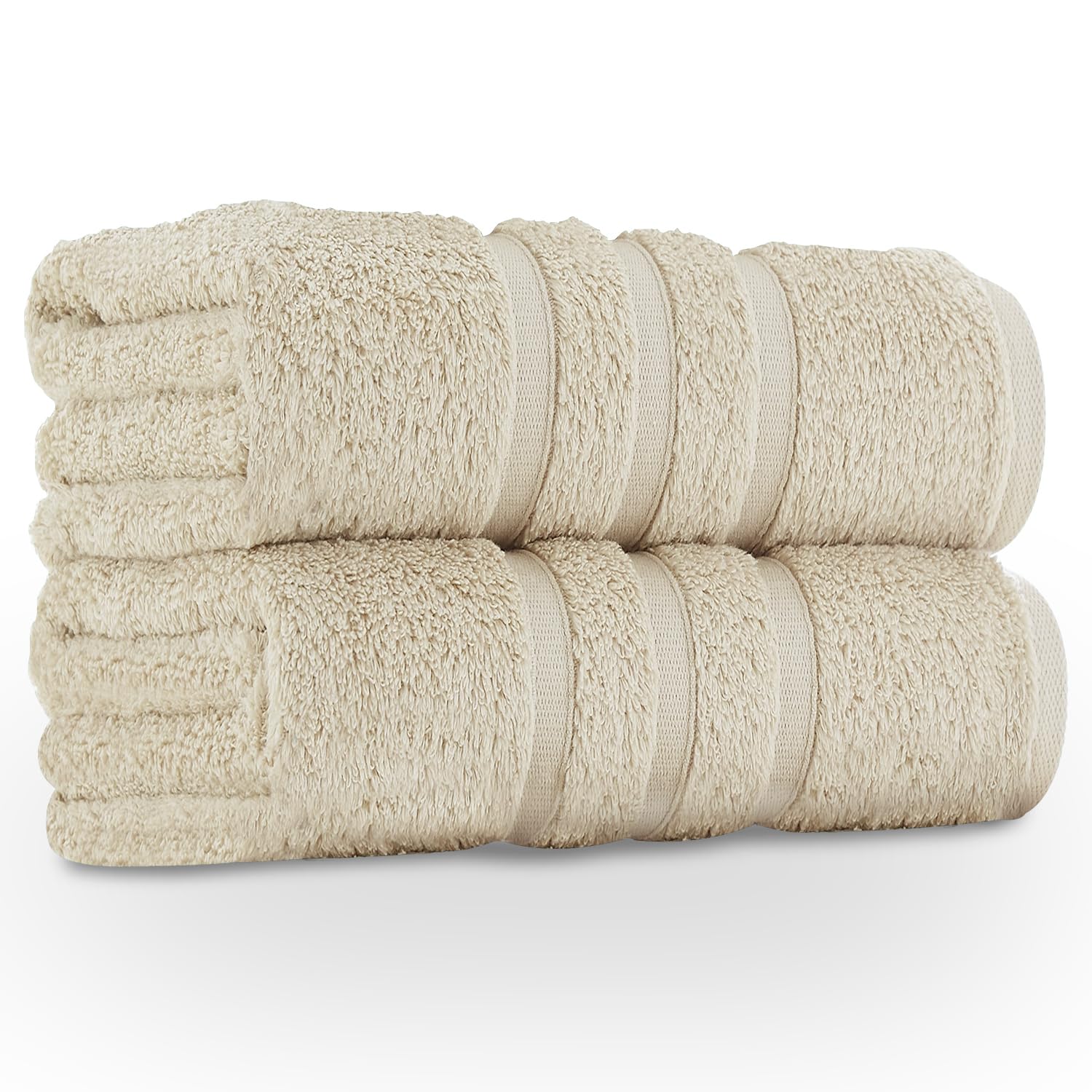 GC GAVENO CAVAILIA Large Bath Sheets 2 Pack - 100% Egyptian Cotton - Highly Absorbent & Quick Dry Extra Large Towels - Easycare & Durable - Natural