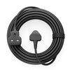 TISDLIP 5M Extension Lead Basic Single Socket Extension,Durable&Fireproof&Easy-Clean Black Power Strip
