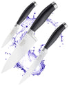 Sabatier 3-Piece Kitchen Knife Set ? Chef, All-Purpose, and Paring Knives with Stainless Steel Blades and Matt Black Handles